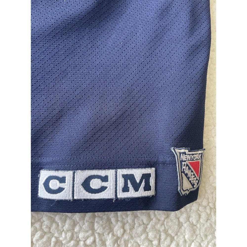 Vintage 90s CCM NHL New York Rangers Navy Blue Lady Liberty Jersey Mens XL - Picture 9 of 9